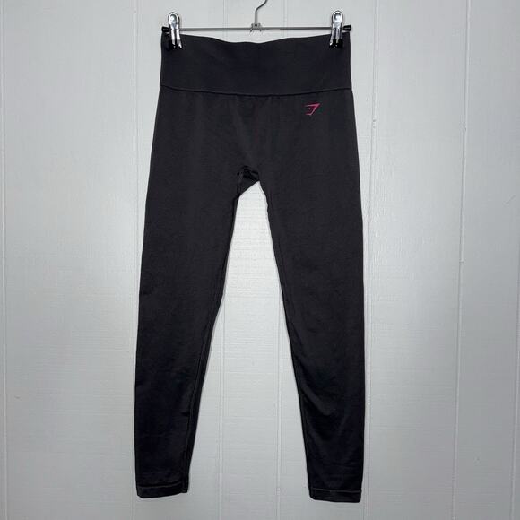 Gymshark Women’s Fit Mid Rise Leggings Seamless Gray Pink Size XS - Picture 1 of 4